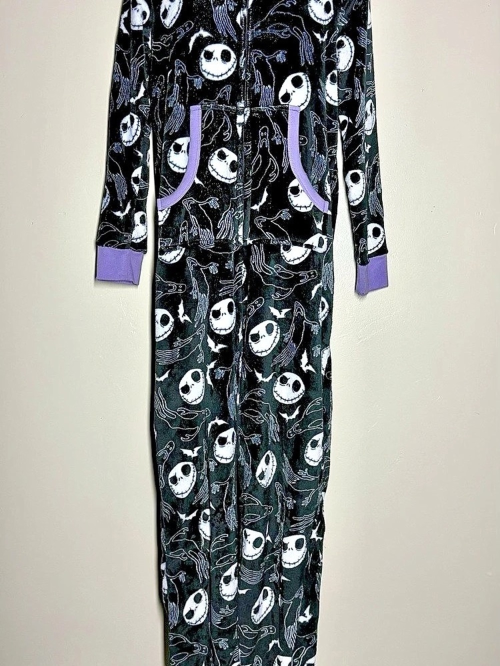 The Nightmare Before Christmas Jack Skellington Christmas one-piece pajama Black